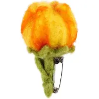Sjaal met Verhaal Broche bloem - Tulp Geel/Oranje Vilt - 8cm