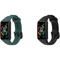 Strap-it Bundel van 2 Siliconen Banden - Geschikt voor Huawei Band 6 - Zwart & Dennengroen - Bandje Siliconen Sport Loop - Sportarmband - Siliconen Band - Waterbestendig & zweetbestendig
