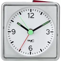TFA-Dostmann 60.1013.54 Wekker Quartz Zilver Alarmtijden: 1 Fluorescerende Wijzers