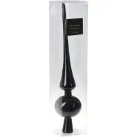 Christmas Decoration Kerstboom piek in het zwart - 27,5 cm - kunststof - glans - piek topper - Kerstversiering - kerstboomversiering