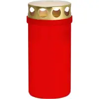 Trend Candles grafkaars/gedenklicht - rood - kunststof - met deksel - 6 x 12,6 cm - 2 dagen
