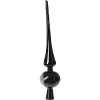 Christmas Decoration Kerstboom piek - zwart - 27 cm - kunststof - mat - kerstversiering