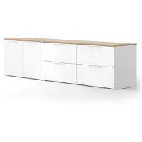 Vicco Wido Woonwand – 3 delen Wit/Sonoma