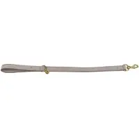 Vadigran korte hondenriem nubuck grijs met gouden details