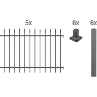 Alberts Metalen hek Chaussee Hoogte: 100 en 120 cm, totale lengte: 10 m, om vast te schroeven (set)