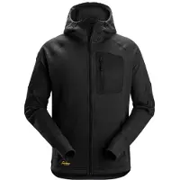 Snickers 8041 FlexiWork Fleece Hoodie met Volledige Rits Zwart maat L heren
