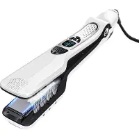 Sansbeauté Stoomstijltang - Stoom Stijltang - Brede Platen - Professionele Stijltang 4.0 – Stoomstijltangs - Wit