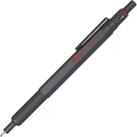 Rotring 600-vulpotlood - HB - 0,5 mm - Potlood met volledig metalen omhulsel - Dark Stone - Antislip gekartelde grip en zeshoekige huls