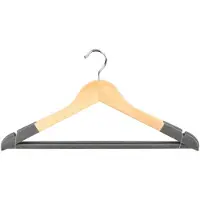 Urban Living Kledinghangers Nordic - grijs - 2x stuks - hout - garderobe hangers