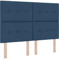 vidaXL Hoogte verstelbaar hoofdbord met hoofdeinde Blauw 144 cm Stof