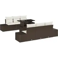 vidaXL Tuinbank Set 7 st Bruin en Crème