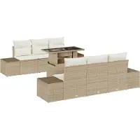 vidaXL Tuinbank Set 7 st Beige en Crème