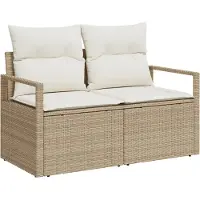 vidaXL Tuin Sofa met kussen met opslag 120 x 62 x 69 cm poly rattan