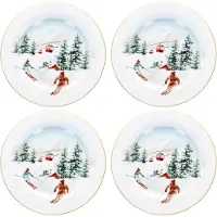 MamboCat Set van 4 CHALET-cakeborden + GIFT-verpakking - R0924#CHAL