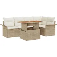 vidaXL Tuinbank Set 6 st Beige en Crème 100 x 55 x 73 cm