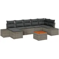 vidaXL Tuinbank Set 8 st Grijs