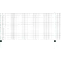 vidaXL Euro-hek met palen 25 x 1,2 m PVC-Coated Staal Groen Mesh