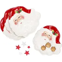 MamboCat Set van 4 kerstman-koekbordjes - 24306374