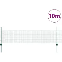 vidaXL gelast draadhek met palen 10 x 0,5 m Gegalvaniseerd staal Groen
