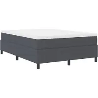 vidaXL Boxspring bed Donkergrijs en Wit 140 x 190 cm Corduroy stof