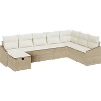 vidaXL Tuinbank Set 8 st poly rattan