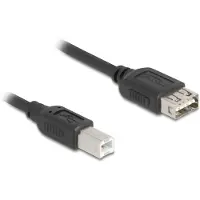 DeLOCK - USB-kabel - USB Type B (mannelijk) naar USB (vrouwelijk), omkeerbaar - USB 2.0 - 2 meter - eenvoudige USB-aansluiting - zwart