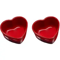 Le Creuset Ramekin 2 Schaaltjes Hart 'Kersenrood'