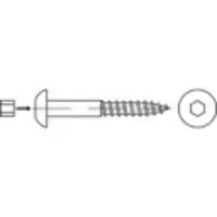 Toolcraft 159339 Bolkop houtschroeven 8 mm 50 mm Binnenzeskant (inbus) Staal Galvanisch verzinkt 50 stuk(s)