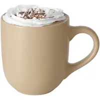 Boltze Koffiemokken Paris - 1x stuks - Keramiek - pastel beige - 300 ml - 8 x 10 cm