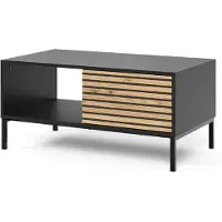 Vicco Eliza Salontafel – 90 x 50 cm met een lade Eik goud/antraciet