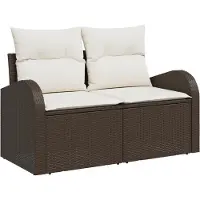 vidaXL Tuinbank Set 8 st 7-Aantal zitplaatsen Bruin en Crème