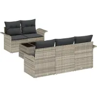vidaXL Tuinbank Set 6 st 5-Aantal zitplaatsen