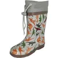 Beck Regenlaarzen 'Dinoland' cognac / grijs / groen / oranje