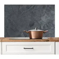 KitchenYeah Spatscherm keuken 100x65 cm - Kookplaat achterwand Grijs - Beton print - Leisteen - Structuur - Retro - Muurbeschermer - Spatwand fornuis - Hoogwaardig aluminium