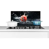 KitchenYeah Spatscherm keuken 70x30 cm - Kookplaat achterwand Tomaat - Groente - Stilleven - Water - Rood - Muurbeschermer - Spatwand fornuis - Hoogwaardig aluminium
