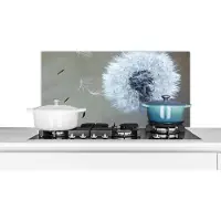 KitchenYeah Spatscherm keuken 90x45 cm - Kookplaat achterwand Paardenbloem - Bloem - Plant - Muurbeschermer - Spatwand fornuis - Hoogwaardig aluminium