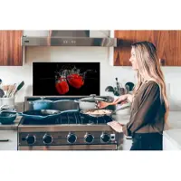 KitchenYeah Spatscherm keuken 60x30 cm - Kookplaat achterwand Paprika - Groente - Stilleven - Water - Rood - Muurbeschermer - Spatwand fornuis - Hoogwaardig aluminium