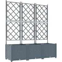vidaXL Plantenbak 3 st Lichtgrijs 120 x 40 x 143 cm PP