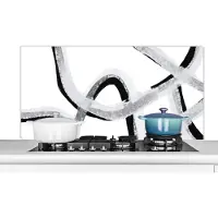 KitchenYeah Spatscherm keuken 120x60 cm - Kookplaat achterwand Lijn - Minimalisme - Design - Muurbeschermer - Spatwand fornuis - Hoogwaardig aluminium