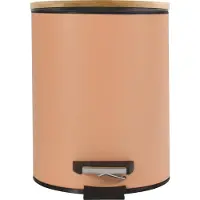 Spirella Pedaalemmer 3L - ADONIS - Prullenbak Badkamer - Bamboo - Perzik
