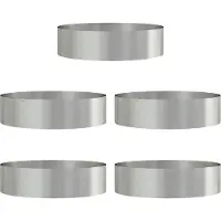 vidaXL Plantenring 5 st Zilver 80 x 80 x 20 cm Roestvrij staal