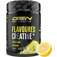 German Elite Nutrition GEN Gearomatiseerd Creatine Poeder - 550g - Creatine Monohydraat + L-Taurine - Gemicroniseerde Creatine met Aroma - Geen Suiker & Top Oplosbaarheid - Veganistisch (Citroen)