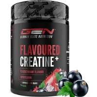 German Elite Nutrition GEN Gearomatiseerd Creatine Poeder - 550g - Creatine Monohydraat + L-Taurine - Gemicroniseerde Creatine met Aroma - Geen Suiker & Top Oplosbaarheid - Veganistisch (Zwarte bes)
