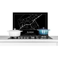 KitchenYeah Spatscherm keuken 60x40 cm - Kookplaat achterwand Stadskaart - Almere - Kaart - Plattegrond - Muurbeschermer - Spatwand fornuis - Hoogwaardig aluminium