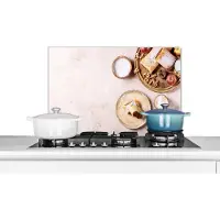 KitchenYeah Spatscherm keuken 70x50 cm - Kookplaat achterwand Gebak - Kruiden - Fruit - Apfelstrudel - Muurbeschermer - Spatwand fornuis - Hoogwaardig aluminium