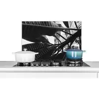 KitchenYeah Spatscherm keuken 70x50 cm - Kookplaat achterwand Palmbladeren - Tropisch - Blad - Muurbeschermer - Spatwand fornuis - Hoogwaardig aluminium