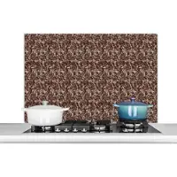 KitchenYeah Spatscherm keuken 100x65 cm - Kookplaat achterwand Graniet - Patroon - Structuur - Muurbeschermer - Spatwand fornuis - Hoogwaardig aluminium