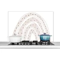 KitchenYeah Spatscherm keuken - Regenboog - Pastel - Abstract - Keuken - Spatwand - Achterwand keuken - 100x65 cm - Spatscherm
