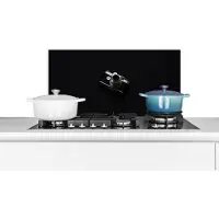 KitchenYeah Spatscherm keuken 60x30 cm - Kookplaat achterwand Zwart - Camera - Design - Wit - Muurbeschermer - Spatwand fornuis - Hoogwaardig aluminium