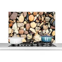 KitchenYeah Spatscherm - Stenen - Koken - Spatwand- Grind - Natuursteen - Keuken achterwand - 100x65 cm